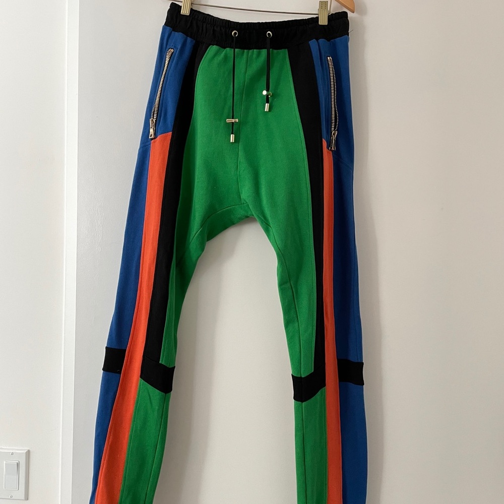 Balmain multi color joggers.